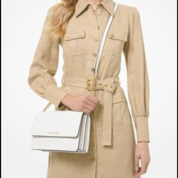 Michael Kors Women's White Daniela Large Saffiano Leather Crossbody Bag - Picture 7 of 7